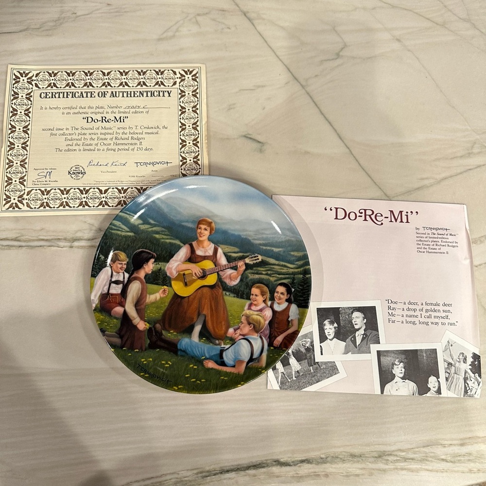 The Sound of Music 'Do Re Mi' Collector Art Plate Vintage Decor 578 - Picture 3 of 6